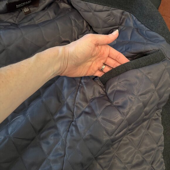 Michael Kors Dark Gray Casual Wool-Blend Coat - Size Small - Picture 4 of 7